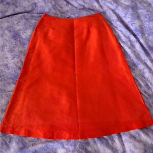 Vintage red silk A-Line Skirt